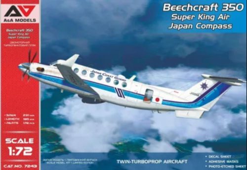 A&A Models AAM7243 Beechcraft 350 "Super King Air" Japan Coast Guard repülőgép makett