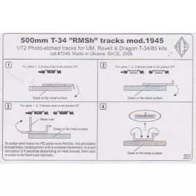   ACE PE7246 PE-Tracks for T-34 mod.1945 500mm for Dragon, Revell and Unimodel (1/72)