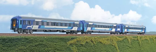 ACME 55339 Személykocsi-készlet, négytengelyes Euronight, új színterv szerinti festés, MÁV-Start (E6) (H0)