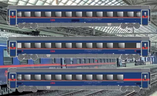 ACME 55371 Személykocsi-készlet, 3-részes négytengelyes Nightjet, Bmz/Bcmz/Bbcmvz sorozat, ÖBB (E6) (H0)