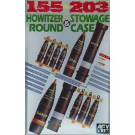   AFV Club 35017 US 155mm 203mm Howitzer Round & Stowage Case 1/35 makett