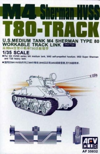 AFV Club 35032 US SHERMAN HVSS T80 Workable Track Link 1/35 működőképes lánctalp