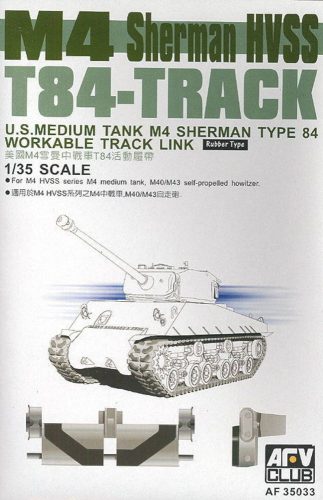 AFV Club 35033 US M4 Sherman HVSS T84 Workable Track Link 1/35 működőképes lánctalp