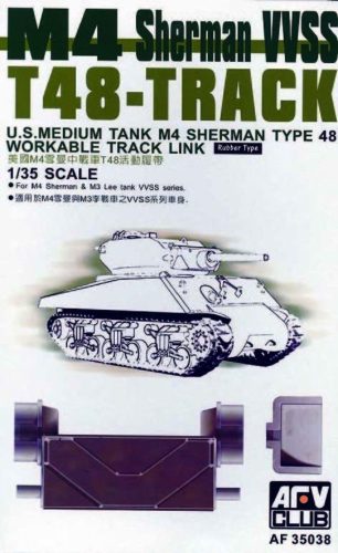 AFV Club 35038 US T-48 SHERMAN (ARTICULATED) Workable Track Link 1/35 működőképes lánctalp