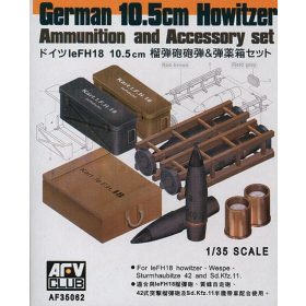   AFV Club 35062 German 10,5 cm LeFH18 AMMO SET 1/35 lőszer makett