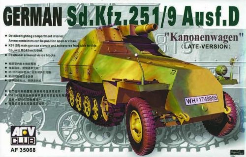 AFV Club 35068 German Sd.Kfz 251/9 Ausf. D, 75 mm Kannonenwagen 1/35 harcjármű makett