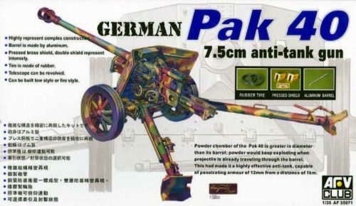 AFV Club 35071 German PAK40 76 mm GUN 1/35 löveg makett