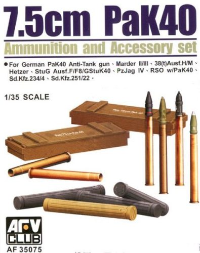 AFV Club 35075 German PAK 40 AMMO SET 1/35 lőszer makett