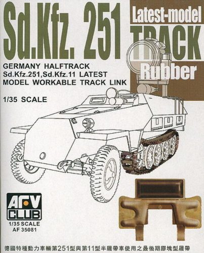 AFV Club 35081 German Sd.Kfz 251 latest type 1/35 gumi lánctalp