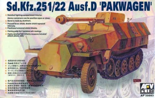 AFV Club 35083 German Sd.Kfz 251/22 Ausf. D PAK40 Pakwagen 1/35 harcjármű makett