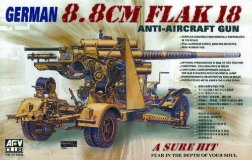 AFV Club 35088 German 8,8 cm FLAK 18 1/35 löveg makett