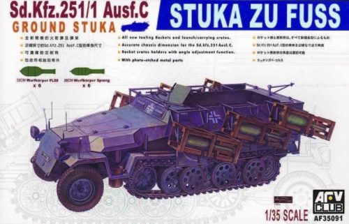 AFV Club 35091 German Sd.Kfz 251/1 Ausf. C STUKA ZU FUSS 1/35 harcjármű makett