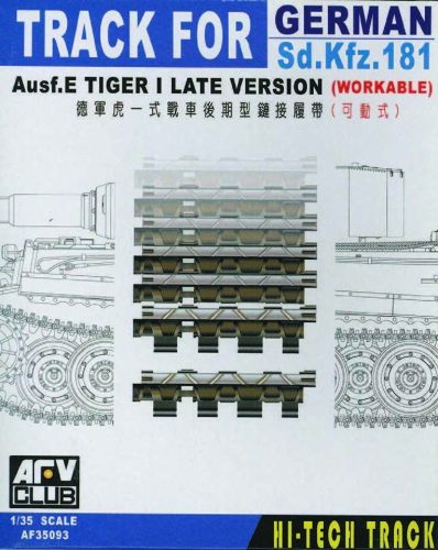 AFV Club 35093 German TIGER I LATE (ARTICULATED) Workable Track Link 1/35 működőképes lánctalp