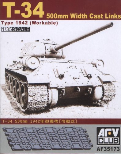 AFV Club 35173 Soviet T-34 50cm cast Workable Track Link 1/35 működőképes lánctalp