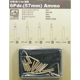   AFV Club 35174 British 20 Pdr. ammo (57mm) 20 assorted pcs. 1/35 lőszer makett