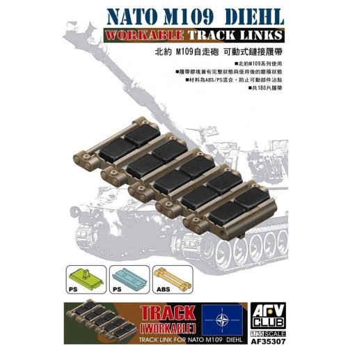 AFV Club 35307 US M109 NATO Diehl Workable Track Link 1/35 működőképes lánctalp