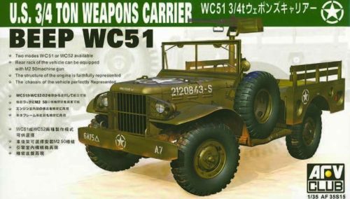 AFV Club 35S15 US WC-51 4X4 WEAPONS CARRIER DODGE 1/35 harcjármű makett