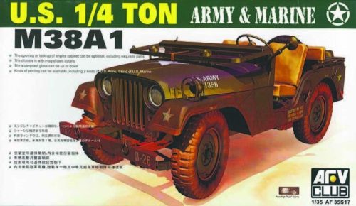 AFV Club 35S17 US M38A1 JEEP 4X4 UTILITY Army & Marine 1/35 harcjármű makett