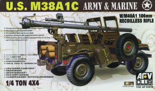 AFV Club 35S19 US JEEP M38 w/106 mm GUN 1/35 harcjármű makett