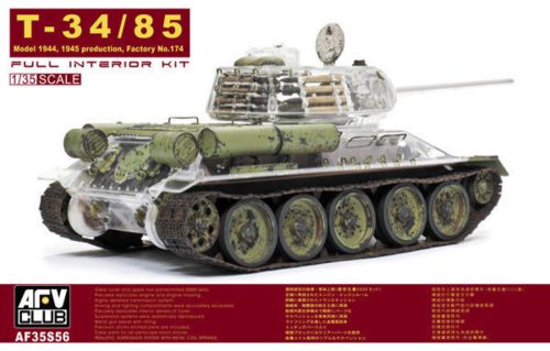 AFV Club 35S56 Soviet T-34/85 Model 1944/1945 Factory No.174 Full Interior Kit First Look 1/35 harckocsi makett