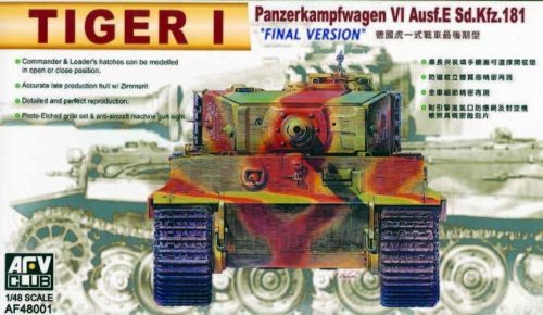 AFV Club 48001 German TIGER I E LATE 1/48 harckocsi makett