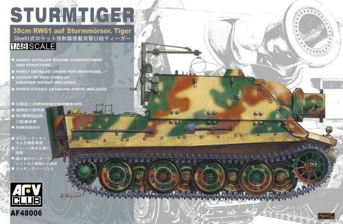 AFV Club 48006 German Sturmtiger 38cm RW61 auf Sturmmörser 1/48 harckocsi makett