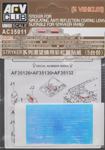 AFV Club AC35011 Stickers for simulating anti-reflection - Stryker 1/35 üvegfólia