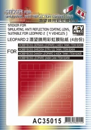 AFV Club AC35015 Sticker anti reflection for German Leopard 1/35 üvegfólia