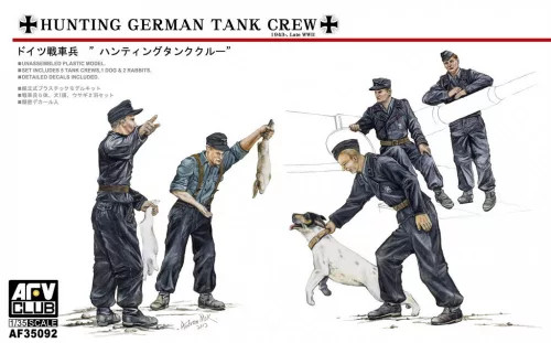 AFV Club AF35092 Hunting German Tank Crew-5 Figures w/dog 1/35 figura makett