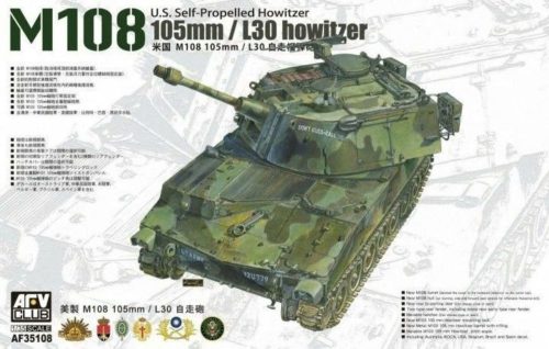 AFV Club AF35108 US Self-Propelled Howitzer M108 105mm/L30 Howitzer 1/35 harckocsi makett