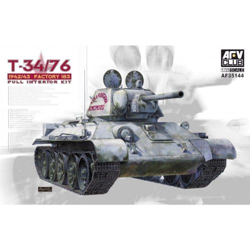 AFV Club AF35144 Soviet T-34/76 Mod. 1942/43 No.183 (Full Int.) 1/35 harckocsi makett