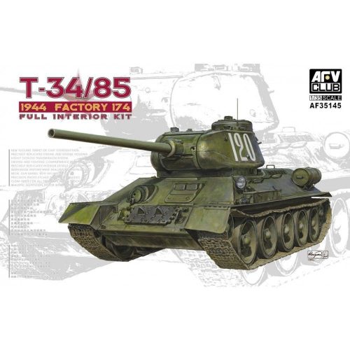 AFV Club AF35145 Soviet T-34/85 Model 174 Factory (Full interior Kit) 1/35 harckocsi makett