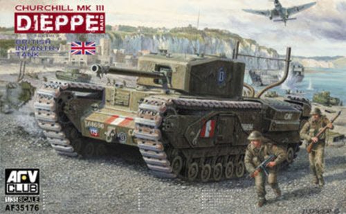 AFV Club AF35176 British Churchill Mk.3 (Dieppie) Includ. Workable Track 1/35 harckocsi makett