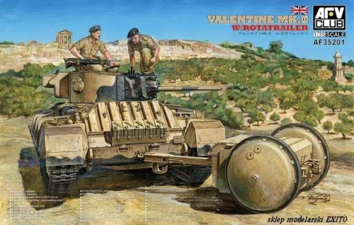 AFV Club AF35201 British Valentine Mk.III W/Rotatrailer 1/35 harckocsi makett