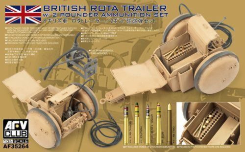 AFV Club AF35264 British WW2 British Rota trailer W/2 Pounder Amm 1/35 makett