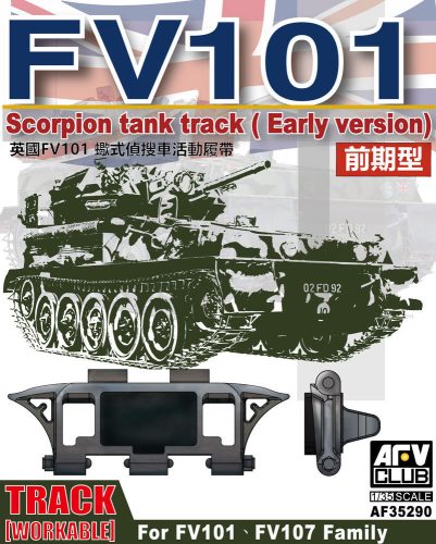 AFV Club AF35290 British Scorpion/Scimitar CVR Family Workable Track Link 1/35 működőképes lánctalp