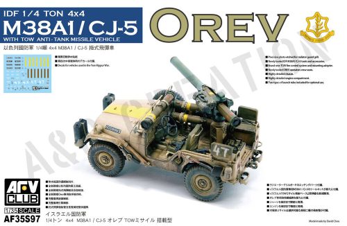 AFV Club AF35S97 IDF 1/4 TON 4x4 M38A1/CJ05 An-ti Tank Missile Vehicle 1/35 harcjármű makett