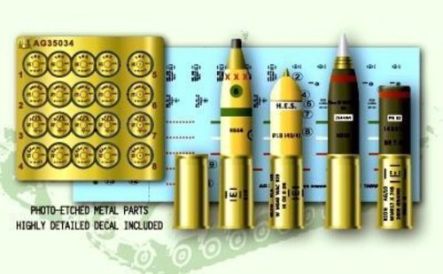 AFV Club AG35034 U.K. 95 mm Howitzer Ammo Set 1/35 lőszer makett