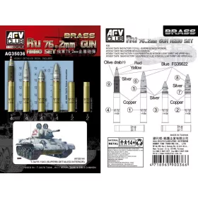   AFV Club AG35036 Russian 76.2mm Gun AMMO Set (Brass) 1/35 lőszer makett