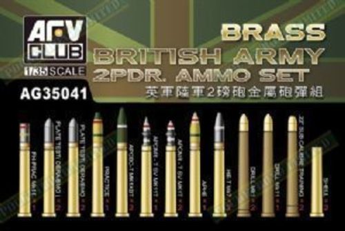 AFV Club AG35041 British Army 2pdr. Ammo (Brass) set 1/35 lőszer makett