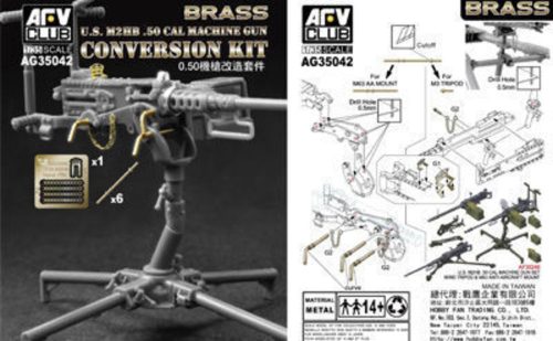 AFV Club AG35042 US M2HB 50 Cal Machine Gun Con. Kit 1/35 fegyver makett