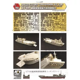   AFV Club AG35052 Photo-Etched conversion Kit for US NAVY LCT MK.6 landing Craft Tank501 1943-45 1/350 feljavító készlet