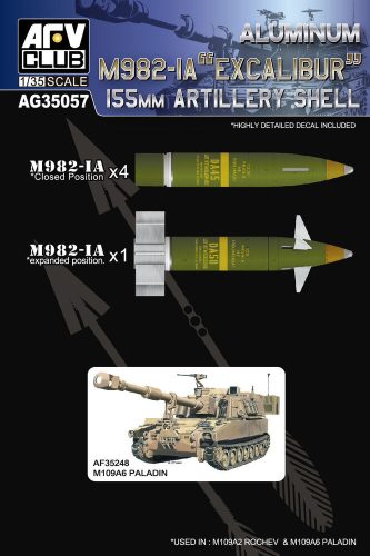 AFV Club AG35057 New 155mm artillery shell 1/35 lőszer makett