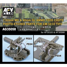   AFV Club AG35058 7.62mm MG & 40mm GL AMMO FEED CHUTE PE for CM-32/33 TIFV 1/35 lőszer makett