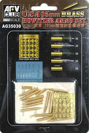 AFV Club AG35030 US 105mm Howitzer ammo set 1/35 lőszer makett