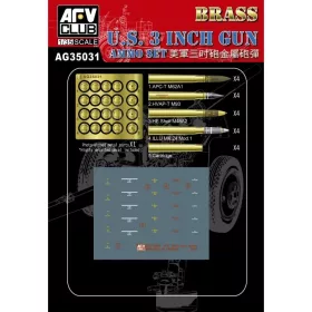   AFV Club AG35031 3 inch gun ammo brass set 1/35 lőszer makett