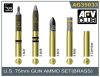 AFV Club AG35033 US 75mm gun ammo brass set 1/35 lőszer makett