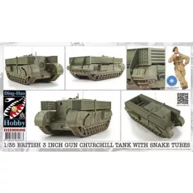   AFV Club DH96006 British 3 Inch gun Churchill tank & Snake Launcher 1/35 harckocsi makett