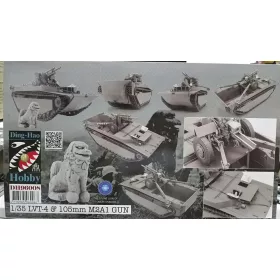   AFV Club DH96008 US LVT 4 Buffalo Carrying M2A1 105mm Howitzer 1/35 harckocsi makett