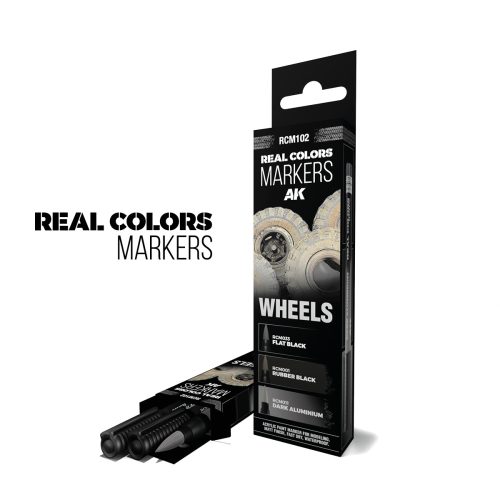 AK Interactive RCM102 WHEELS - RC MARKER - akril festékfilc készlet makettezéshez